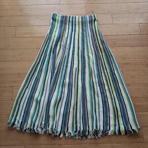 ME+EM Textured Striped Cotton Knit Maxi Skirt